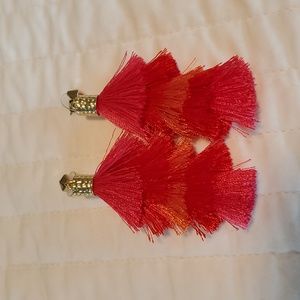 Tassel Earrings Orange & Pink